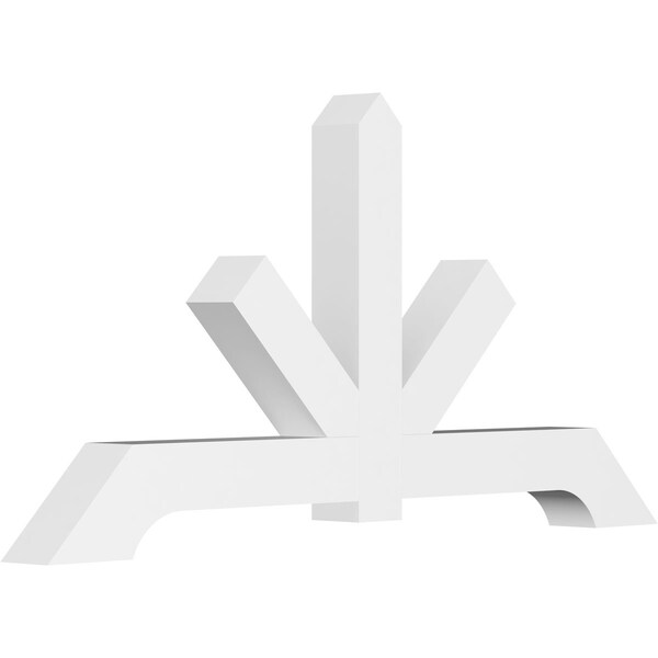 Ekena Millwork Vanguard Architectural Grade PVC Gable Bracket, 84"W x 42"H x 6"D x 6"F, 12/12 Pitch GBP084X42X0606VAN00 - main